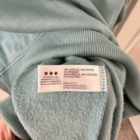 Three Dots Ladies' Quarter Zip Pullover Relaxed‎ Fit Soft Hand Feel - Picture 3 of 4